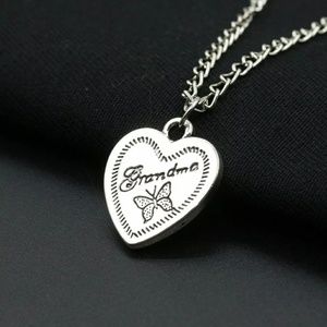 Grandma Heart Shaped Necklace with Butterfly NEW
